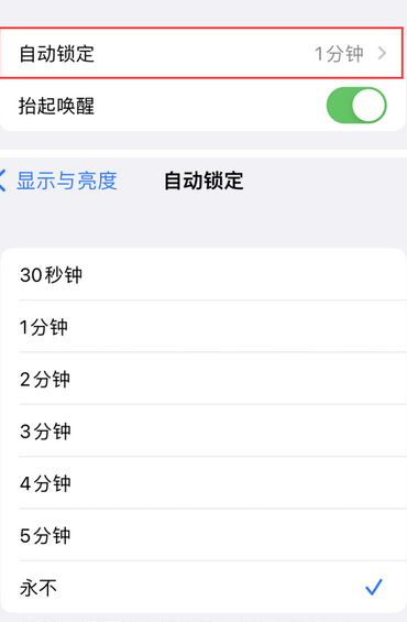 清城苹果换屏维修分享无法调整iPhone自动锁屏的时间怎么办