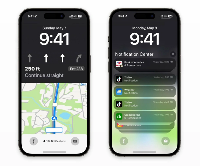 清城苹果维修服务分享iOS17锁屏地图导航半屏显示长什么样 